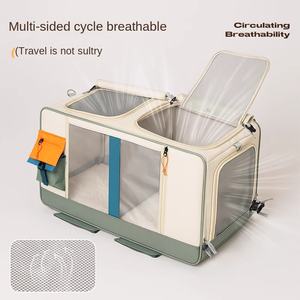 Sac de <span class=keywords><strong>transport</strong></span> portable HMG deux-en-un pour animaux de compagnie Sac à dos pour poussette de <span class=keywords><strong>chat</strong></span> Étui de voyage multifonctionnel avec fermeture à glissière Ensemble de <span class=keywords><strong>transport</strong></span> pour animaux de compagnie - Product Image 2