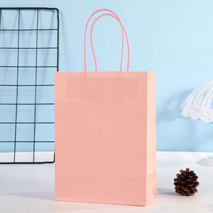 Sac de transport en papier kraft couleur personnalisée avec logo imprimé, réutilisable, pour boutique de cadeaux et vente au détail - Product Image 6
