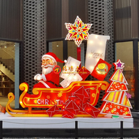 Expédition rapide, lanternes de Noël imperméables pour l'extérieur, lanternes de cerf en glace, lanternes de bonhomme de neige, ensemble de lanternes du Nouvel An pour la décoration de Noël
