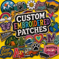 Patchs thermocollants personnalisés en chenille brodée, motif floral cœur surpiqué, logo tigre, écologiques, livraison en 1 à 3 jours