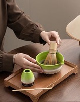 Ensemble de fouets à matcha en céramique avec bol à matcha et bec verseur, kit de thé japonais pour la cérémonie