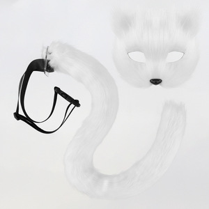 قناع القط الاصطناعي القطيفة مجموعة من قطعتين اليدوية ذيل الوحش تأثيري الحية الدعائم حفلة موسيقية الأداء - Product Image 6