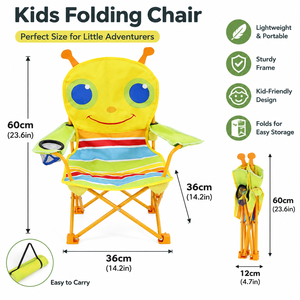 <span class=keywords><strong>Chaise</strong></span> pliante pour enfants à motif d'ours de dessin animé très attrayante, mobilier d'extérieur, siège auto portable avec dossier, sans matériau - Product Image 2