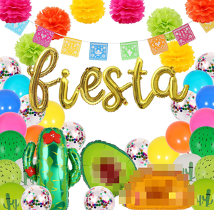 Carnaval Luau Fiesta Pancartas colgantes Banderas Papel Pompones Guirnalda Taco mexicano Fiesta <span class=keywords><strong>Cactus</strong></span> Foil Globos Juguetes Regalo Decoración - Product Image 1