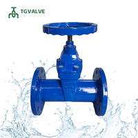 Vanne à opercule manuelle en fonte ductile à passage plein DIN3352 F5 PN10 DN200-DN600 à brides EPDM époxy bleu pour conduite d'égouts