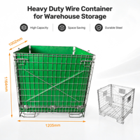 Conteneur de palette Gitterbox en acier galvanisé, porte semi-ouverte, entièrement soudé, en maille, empilable et pliable pour entrepôt de préformes PET