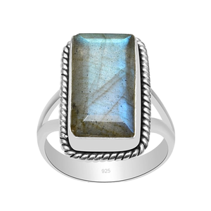 Bijoux à la mode en gros, magnifique bague en labradorite naturelle, argent sterling 925, cadeaux de mariage, de fiançailles, d'anniversaire, de fête - Product Image 1