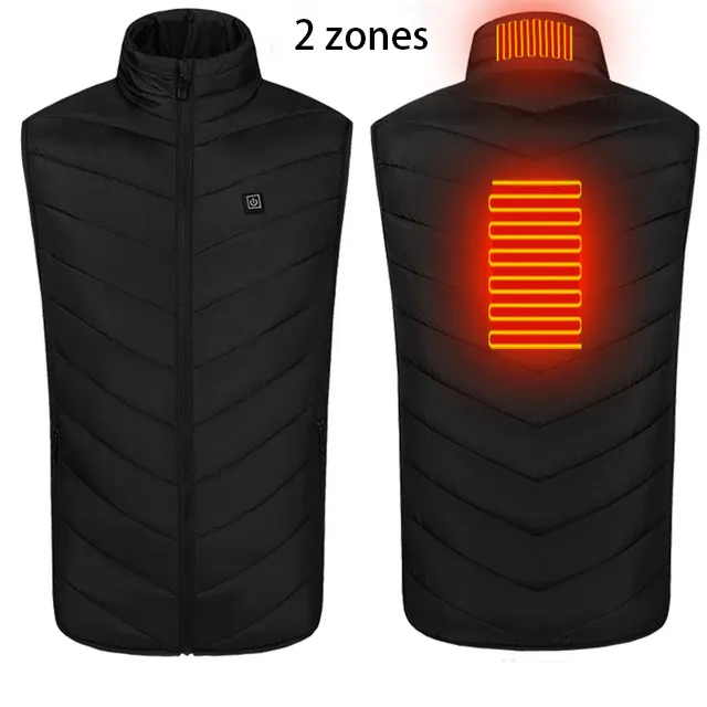 2 Zones Smart Verwarmde Vest Usb Intelligente Verwarming Verstelbare Warme Kleding Jas Mannen Vrouwen Oplaadbare Winter Vest Body Warmer