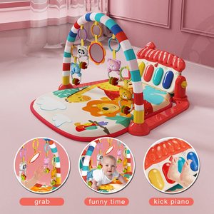 Tapis d'éveil musical pour bébé avec piano à pédales, jouet d'activités en coton pour tout-petits, arche de fitness, tapis de jeu doux pour nouveau-né - Product Image 3