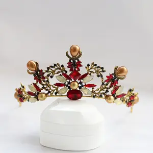 Várias coroas rhinestone pearl coroas cristal tiara para as mulheres rainha cabelo decoração