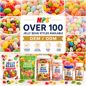 Caramelos de Goma con Sabor a Frutas Bajos en Azúcar MPS, en Forma de Gota Multicolor, con Tamaños de Paquete Personalizables y Empaque a Granel - Product Image 1