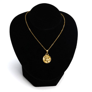 12 Zodiac Coin Collier Double Taille Plaqué Or En Acier Inoxydable À La Mode Horoscope Signe Pendentif Chaîne Colliers - Product Image 3