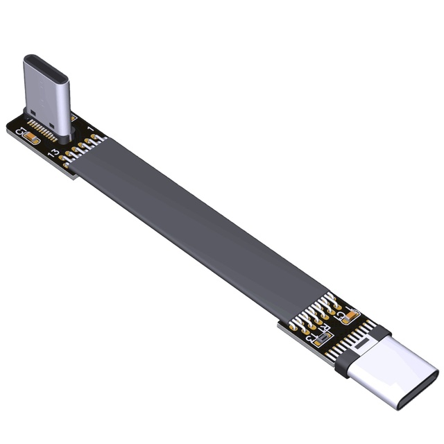 USB 3.1 Flat Flex Extension Cable C Male Type-C Bend Angle 90 ° AD-T Gen2x1
