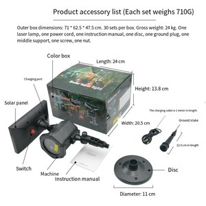 <span class=keywords><strong>Projecteur</strong></span> laser <span class=keywords><strong>solaire</strong></span> extérieur étanche Ciel étoilé pour jardin pelouse KTV Paysage Décoration de Noël - Product Image 6