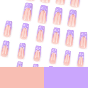 <span class=keywords><strong>Uñas</strong></span> Artificiales Francesas Simples de Color Morado, Diseño 3D Estereoscópico con Efecto de Ondas de Agua, <span class=keywords><strong>Uñas</strong></span> Cuadradas Cortas <span class=keywords><strong>y</strong></span> Elegantes, Piezas de <span class=keywords><strong>Uñas</strong></span> Terminadas al por Mayor - Product Image 4