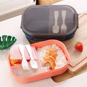 Portable School & Office Bento Lunch <b>Box</b> for Kids for Picnics & Meal Prep Includes Spoon & Fork Plastic Food Container - Product Image 2