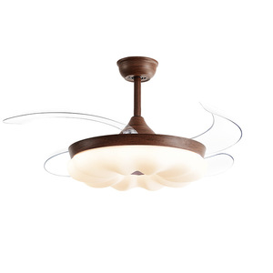 Invisible <b>Fan</b> Light Walnut Color LED <b>Ceiling</b> <b>Fan</b> Light For Living Room Bedroom 10-15 Sqm Silent Eye Friendly - Product Image 4