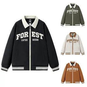 T-C Vrije Tijd Klassieke Amerikaanse Stijl Comfortabel Plus Size Losse Custom Logo Bomber College Baseball Jack