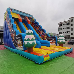 สไลเดอร์เป่าลมขนาดใหญ่แบบสองเลนสำหรับงานปาร์ตี้ บ้านลมเด็ก บ้านลมเป่าลมเชิงพาณิชย์ สไลเดอร์คริสต์มาส - Product Image 1