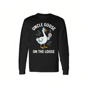 Uncle Goose On The Loose T-shirt à manches longues unisexe à col rond, chemise Meme assortie pour la famille - Product Image 2