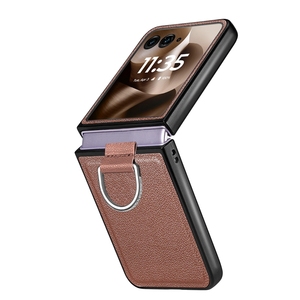 Lychee Skin Ring Holder coque de téléphone couverture arrière pour <span class=keywords><strong>Moto</strong></span> Razr 60/ Razr 60 Ultra, pour Galaxy Z Flip 5 étui de téléphone portable - Product Image 3