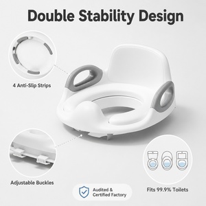 Siège d'apprentissage de la propreté pour tout-petits avec marchepied, coussin doux, <span class=keywords><strong>antibactérien</strong></span> à 99,9%, protection anti-éclaboussures de 9 cm, boucles, personnalisable OEM - Product Image 3