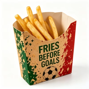 Boîte à frites écologique pour la saison footballistique, boîte à <span class=keywords><strong>burger</strong></span> compostable, seau à popcorn, gobelet en papier, barquette à snacks, vente en gros, usine OEM - Product Image 5