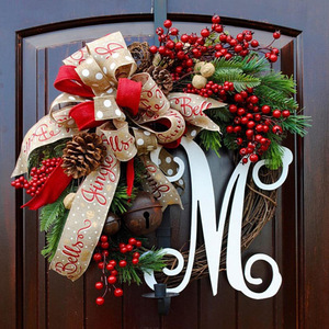Guirlande <span class=keywords><strong>de</strong></span> lettres en PVC style européen, décoration <span class=keywords><strong>de</strong></span> porte intérieure/extérieure, simulation <span class=keywords><strong>de</strong></span> pommes <span class=keywords><strong>de</strong></span> pin et fruits rouges, produit transfrontalier très demandé - Product Image 4