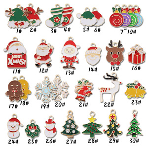 Giáng sinh tự làm Bông tai quyến rũ phụ kiện dầu thả đồ trang trí với Santa găng tay vớ Gingerbread người đàn ông Mặt dây chuyền hợp kim cho trẻ em - Product Image 5