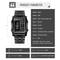 Montres numériques pour hommes SKMEI 1868, étanches, de sport, de mode, pour l'extérieur, de marque supérieure, montres électroniques LED pour hommes, Reloj Hombre