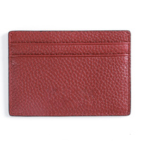 Dompet Kartu ID Kulit Asli Buatan Tangan Mewah dengan Logo Kustom, MOQ Rendah, Penutup Kartu Kredit Tipis Tanpa Kancing, 30mm