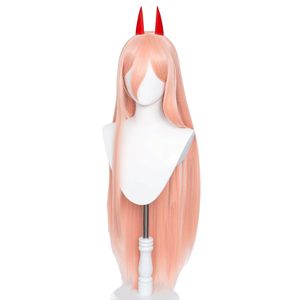 Alas de <span class=keywords><strong>cosplay</strong></span> de Anime Chainsaw <span class=keywords><strong>Makima</strong></span> Power, largas, naranjas y rosas, resistentes al calor, pelo sintético, para fiestas y juegos de rol - Product Image 3