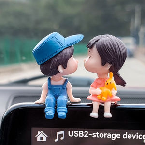 Mini Auto Niedliche Cartoon-Harz-Armaturenbrett-Dekoration 3D-Puppe Auto-Innenausstattung Zubehör - Product Image 5