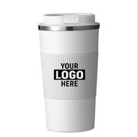 Mug à café isotherme en acier inoxydable 304 à double paroi avec logo personnalisé, vente en gros, avec manchon en silicone, gobelet de voyage réutilisable