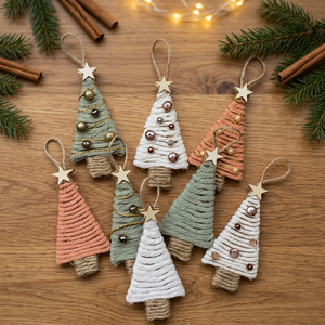 Handmade Macrame Christmas Tree Ornament Cotton <b>Rope</b> Hanging Decoration for Holiday Home Decor - Product Image 1