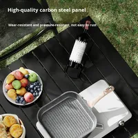 Table de camping pliable portable en métal, design moderne, structure en fer, forme carrée, 2 places, mobilier d'extérieur personnalisable, marque