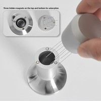 Kit de distribution et de pressage de café 2-en-1 en aluminium et acier inoxydable, design moderne et minimaliste, pour machine à expresso et porte-filtre