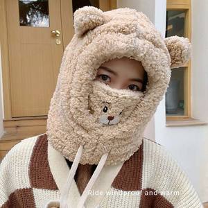 Chapeau et écharpe intégrés, nouvelle mode d'hiver, pour filles et adultes, chapeau en laine tricotée chaud pour femmes - Product Image 4