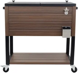 Carro enfriador de grano de madera, refrigerador de Patio 80QT