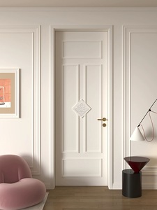 Puerta <span class=keywords><strong>de</strong></span> <span class=keywords><strong>Madera</strong></span> <span class=keywords><strong>de</strong></span> Lujo Blanca Estilo Francés Crema <span class=keywords><strong>para</strong></span> Interiores, Insonorizada, con Vidrio Glaseado, Antipolvo, en Oferta - Product Image 2