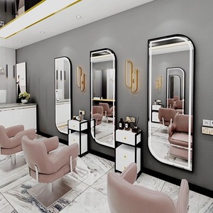 Zxm S Factory Price Custom Design of Modern Light Luxury Oval <b>Square</b> <b>Mirror</b> Hair Salon Furniture Set - Product Image 3