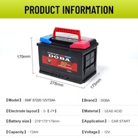 Dongle OEM démarrage des véhicules européens sans entretien SMF 57220 12v 72ah batterie de voiture au plomb