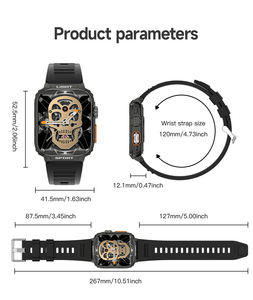 Montre connectée DODOBIT P5 avec écran IPS de 1,91 pouce, lampe de poche LED, étanche IP67, moniteur de fréquence cardiaque, tracker de fitness, unisexe - Product Image 6