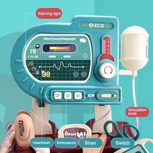 KSF Bricstar Mainan Dokter Berkualitas Tinggi Bahan ABS <span class=keywords><strong>Set</strong></span> Peralatan Medis Permainan Peran DIY Troli Kombinasi EKG Mainan Anak - Product Image 5