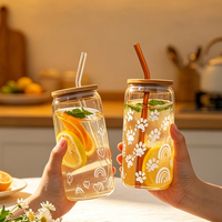 Xuda Hoge Kwaliteit 16oz Hoge-Barière Siliconen Glazen Bekers Kurkdeksels Glazen Rietje Modern Design Grote Capaciteit Herbruikbaar voor Kamperen