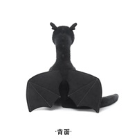 Peluche personnalisée Dragon Gallois Noir, jouet en peluche doux avec ailes, animal fantastique en peluche