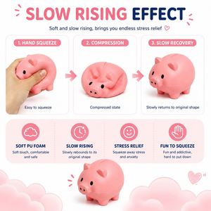 Jouet anti-stress personnalisé en mousse PU en forme de cochon, souple, à récupération lente, tirelire, cadeau promotionnel pour événements, écoles, cadeaux de marque - Product Image 4