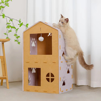 Nid pour chat en feutre double couche avec griffoir intégré et jouet pour chaton - Conception respirante Fabriqué en Chine Toutes saisons