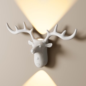Lampe murale décorative LED à détection corporelle pour chevet, modèle rechargeable, fixation magnétique sans câblage, lampe murale en forme de corne de cerf pour chambre à coucher - Product Image 6