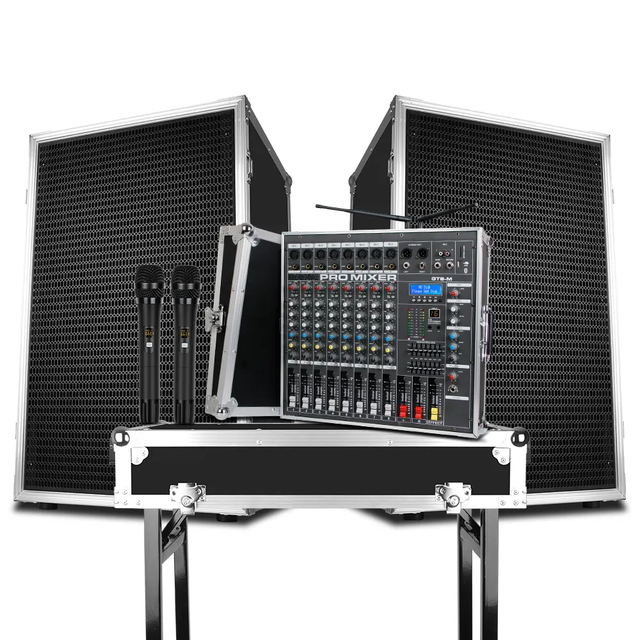 Biner D915 Professional Audio Equipment 15-inch Speaker Sound System with 8 Channel Audio Power Amplifier for Stage